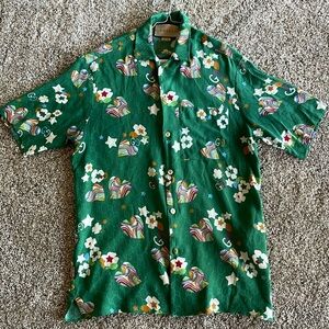 Green Gucci short sleeve button-down XL